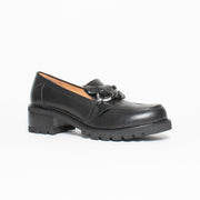 Bresley Dobbie Black Black Loafer front. Size 43 womens shoes
