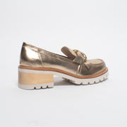Bresley Dobbie Soft Gold Loafer back. Size 44 womens shoes