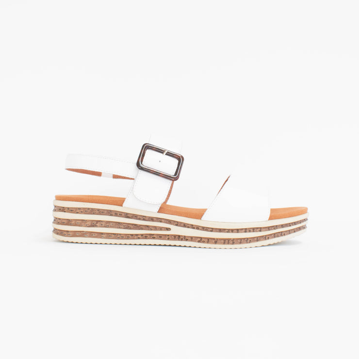 Cassini Medford White Sandal side. Size 42 womens shoes
