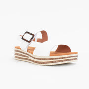 Cassini Medford White Sandal front. Size 43 womens shoes