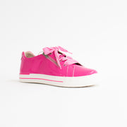 Ziera Audrey Hot Pink Patent Sneakers front. Size 43 womens shoes