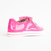 Ziera Audrey Hot Pink Patent Sneakers back. Size 44 womens shoes