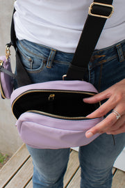 Campbell and Co Mila Lilac Milled Bag open