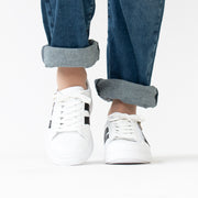 Cabello Ultimate White Black Sneaker model shot. Size 43 womens shoes