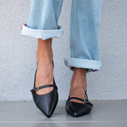 Tamara London Bias Black Shoes Model Shot side. Size 42 womens shoes