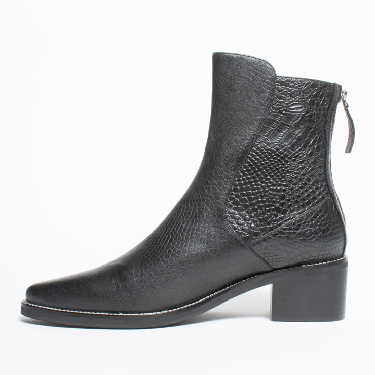 Bresley Dulcie Black Croc Print Ankle Boot inside. Size 45 womens shoes