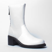 Bresley Dumont White Black Ankle Boot front. Size 43 womens shoes