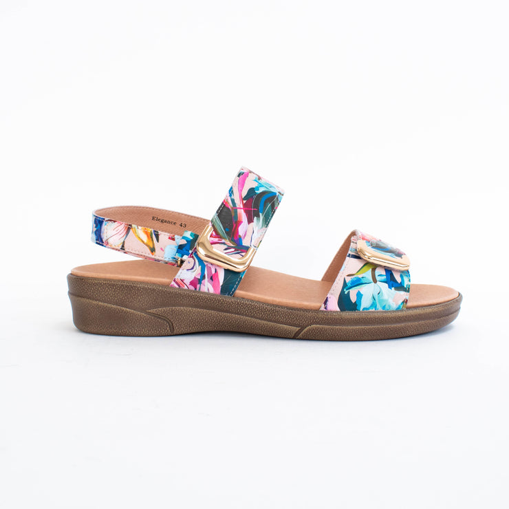 Klouds Elegance Print Hibiscus Sandals side. Size 42 womens shoes