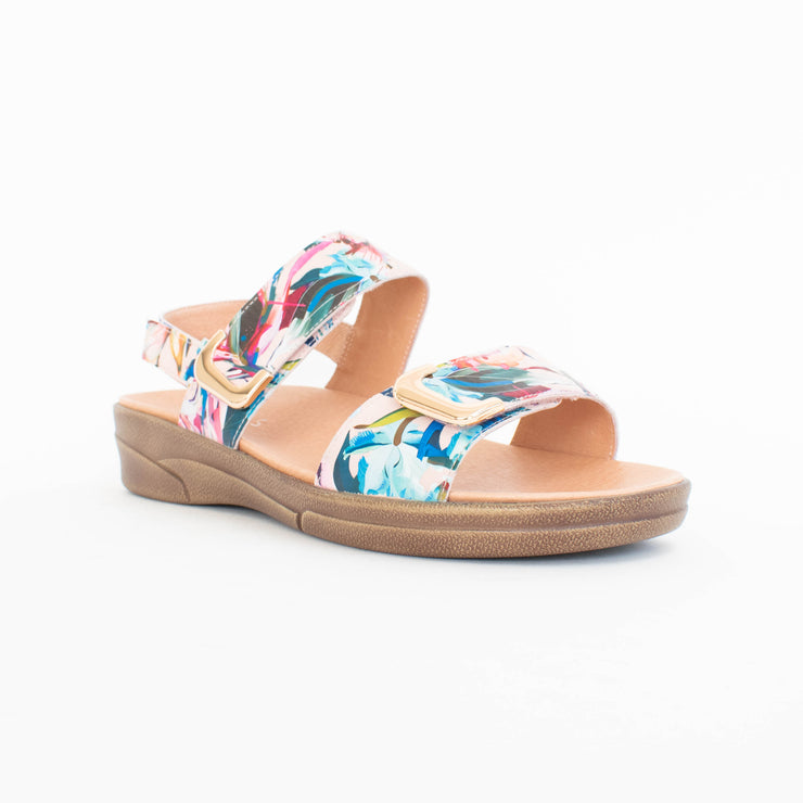 Klouds Elegance Print Hibiscus Sandals front. Size 43 womens shoes