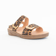 Klouds Elegance Leopard Print Sandals front. Size 43 womens shoes