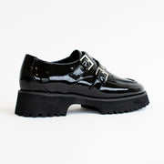 Ella Black Crinkle Patent Shoes back. Size 45 womens shoes