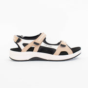 Josef Seibel 02 Beige Multi Sandals side. Size 42 womens shoes