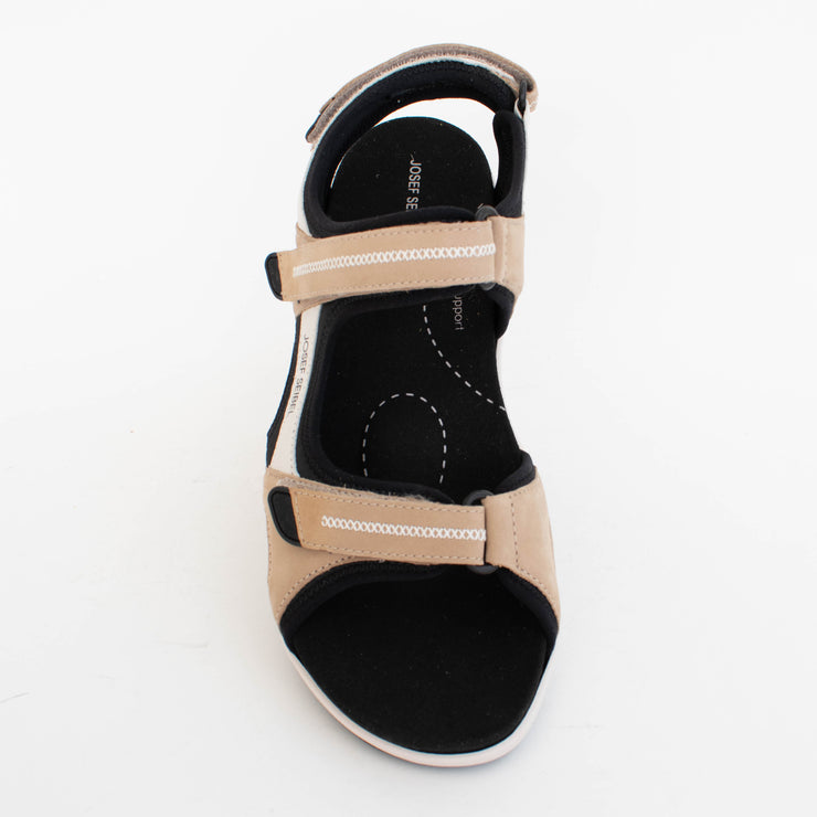 Josef Seibel 02 Beige Multi Sandals top. Size 42 womens shoes