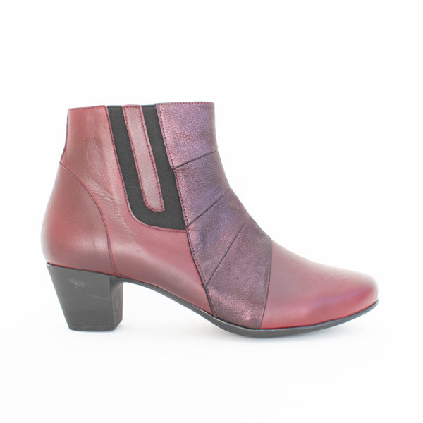 Cabello Eva Burgundy Ankle Boots side. Size 42 womens shoes