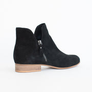 Django and Juliette Faye Black Suede Ankle Boots back. Size 44 womens shoes