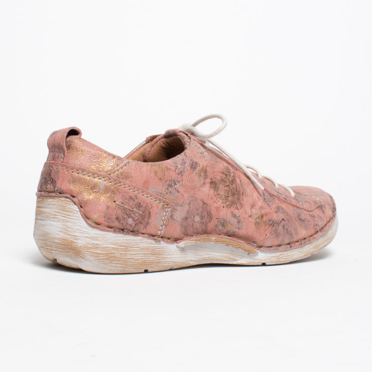 Josef Seibel Fergey 56 Pink Multi Sneaker back. Size 44 womens shoes
