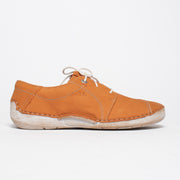 Josef Seibel Fergey 20 Orange Sneaker side. Size 42 womens shoes