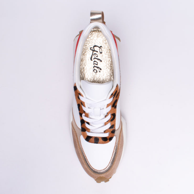 Gelato Flower Tan Leopard Multi Sneaker top. Size 46 womens shoes