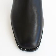 Django and Juliette Folmy Black Leather Stretch Long Boot toe. Size 46 womens shoes