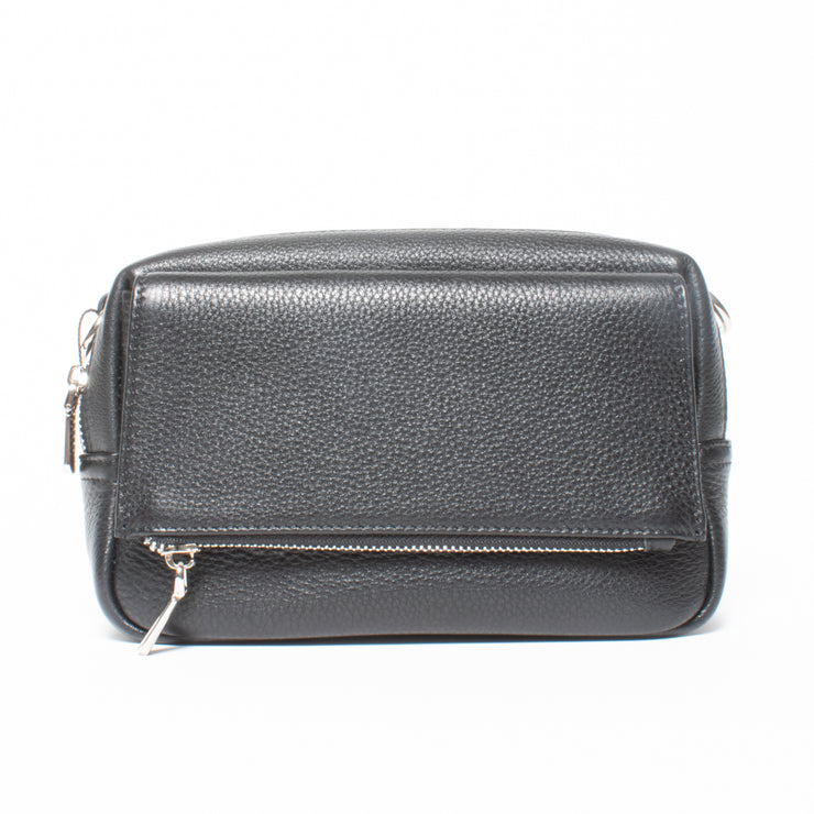 Campbell & Co Francie Black Milled Bag Front View. One Size.