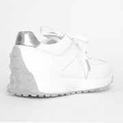 Gelato Freelance White Silver Sneaker back. Size 44 womens shoes