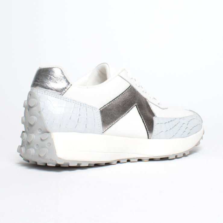 Gelato Freelance White Croc Sneaker back. Size 44 womens shoes