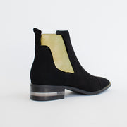 Django and Juliette Fuppy Black Gold Ankle Boot back. Size 44 womens shoes