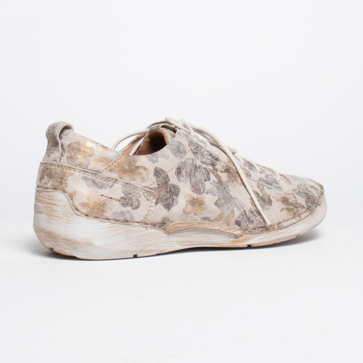 Josef Seibel Fergey 56 Creme Multi Sneaker back. Size 44 womens shoes