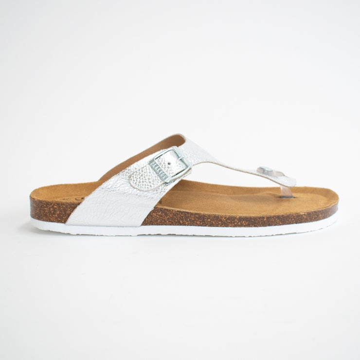 Plakton Gabriel Silver Sandals side. Size 42 womens shoes