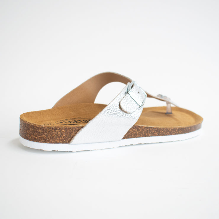 Plakton Gabriel Silver Sandals back. Size 44 womens shoes