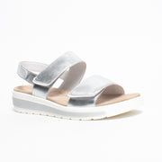 Ziera Garlin Silver Sandal front. Size 43 womens shoes