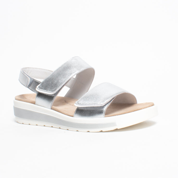Ziera Garlin Silver Sandal front. Size 43 womens shoes