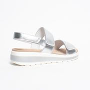 Ziera Garlin Silver Sandal back. Size 44 womens shoes