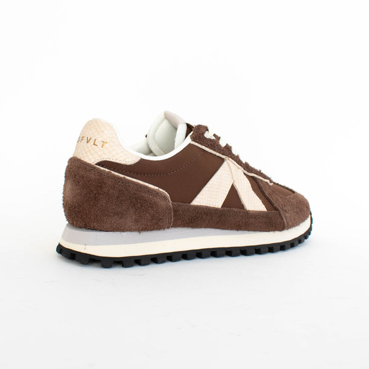 ASFVLT Gate Brown Tan Gold Sneakers back. Size 44 womens shoes