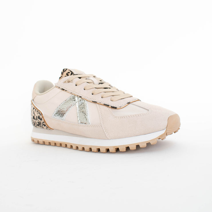 ASFVLT Gate Grey Tan Silver Sneakers front. Size 43 womens shoes