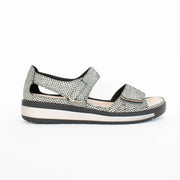 Ziera Gedd W Black Gold Sandals side. Size 42 womens shoes