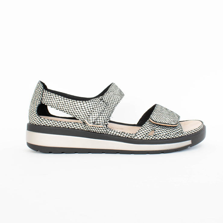 Ziera Gedd W Black Gold Sandals side. Size 42 womens shoes