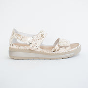 Ziera Gedd Nude Palegold Sandals side. Size 42 womens shoes