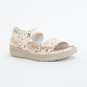Ziera Gedd Nude Palegold Sandals front. Size 43 womens shoes