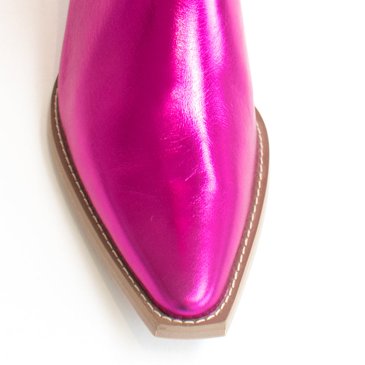 Minx Giddy Up Gal Cerise Metallic Long Boot toe. Size 43 womens shoes