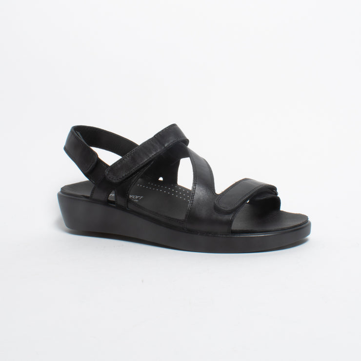 Pure Comfort Black Sandal front. Size 43 womens shoes