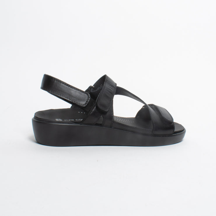 Pure Comfort Black Sandal back. Size 44 womens shoes