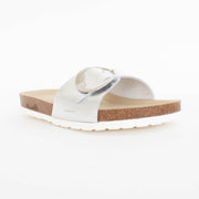 Josef Seibel Hermine 14 Silver Sandal front. Size 43 womens shoes