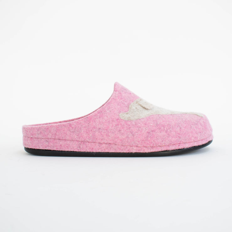Dr Feet Honey Pink Oatmeal Slippers side. Size 43 womens shoes