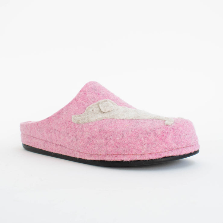 Dr Feet Honey Pink Oatmeal Slippers front. Size 44 womens shoes