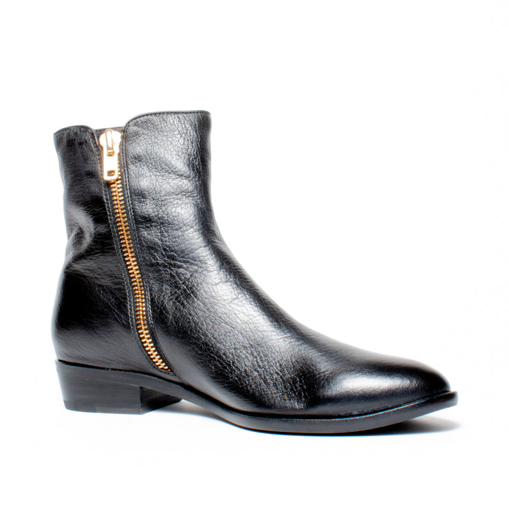Django and Juliette Indira Black Ankle Boot front. Size 43 womens shoes
