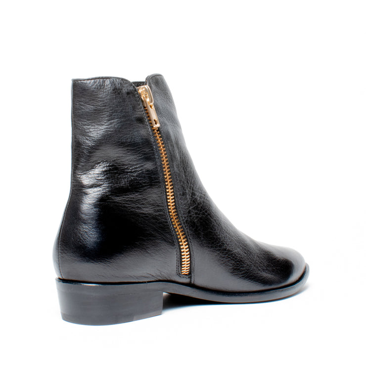 Django and Juliette Indira Black Ankle Boot back. Size 44 womens shoes
