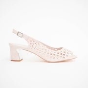 Django and Juliette Jackey Nude Rose Gold Sandals side. Size 42 womens shoes