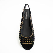 Django and Juliette Jackey Black Gold Sandals top. Size 42 womens shoes