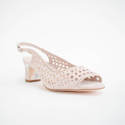Django and Juliette Jackey Nude Rose Gold Sandals front. Size 43 womens shoes